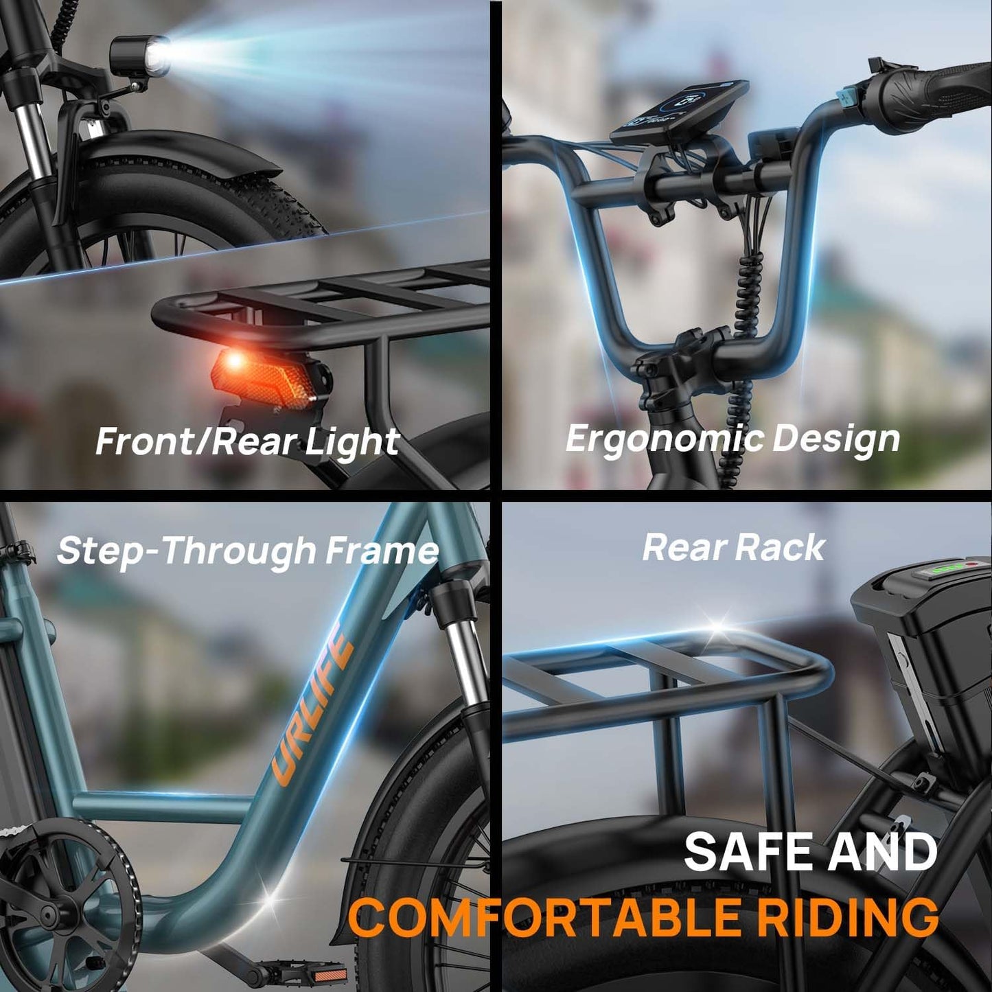 URLIFE Electric Bike for Adults, 20" x 3.0 Fat Tire Electric Bicycle with Colorful Display, 250W Motor Ebike, 48V 13Ah Removable Battery, 100 KM Max, All-Terrain E-Bike for Adults and Teens